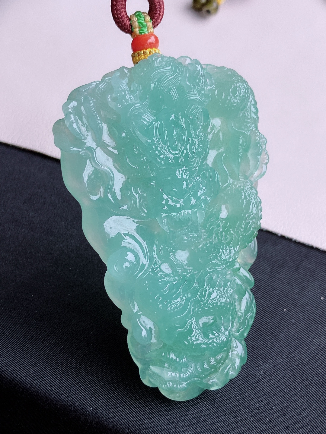 ️，绿底大龙牌，晶莹剔透，栩栩如生，尺寸72.6/48/12.6/自然光实拍