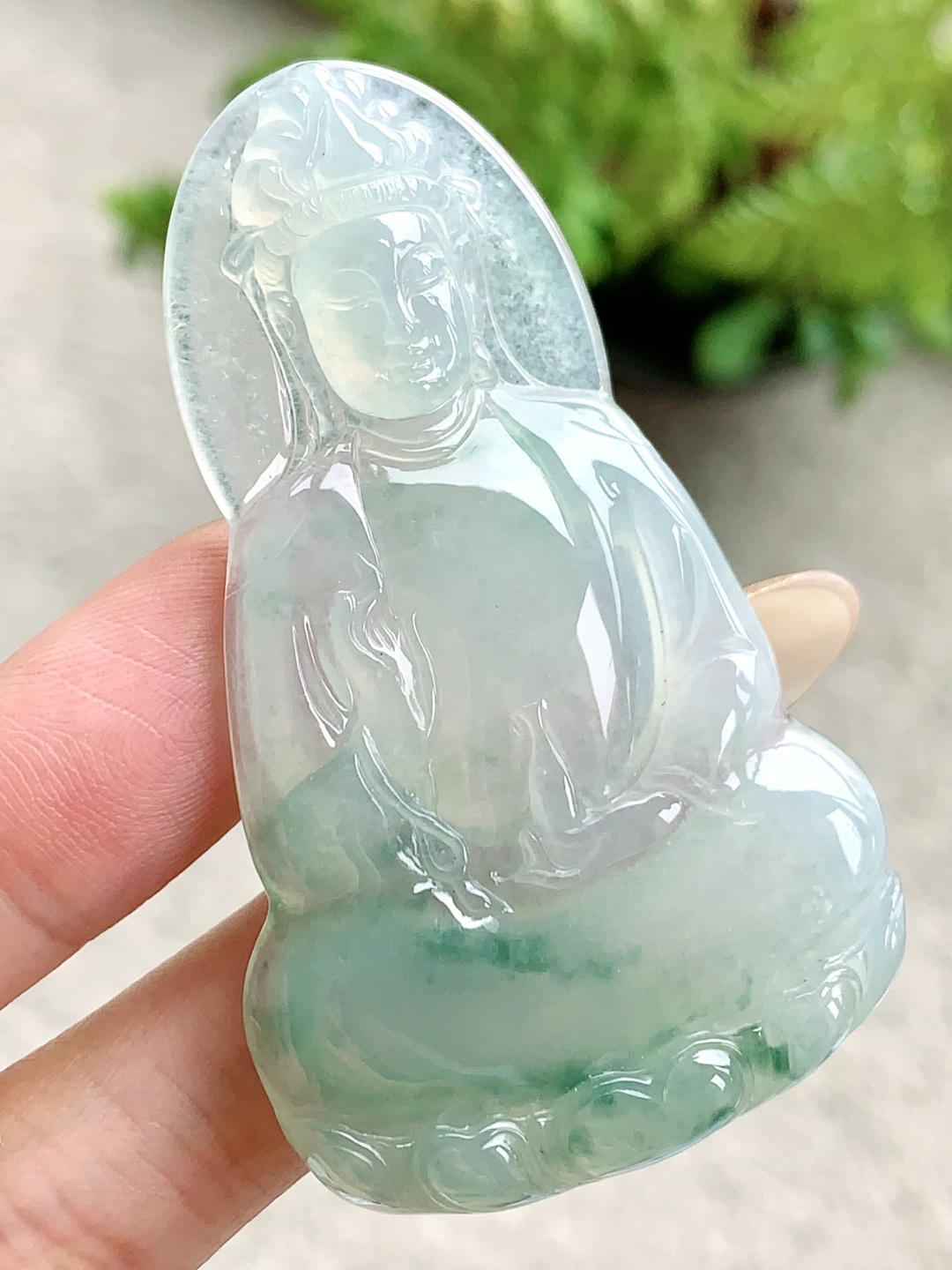 【裸石】🫧冰飘花素衣观音大观音吊坠 【说明】缅甸 性比高 厚装 【尺寸】66.5-40.6-6 【重量】27.6克