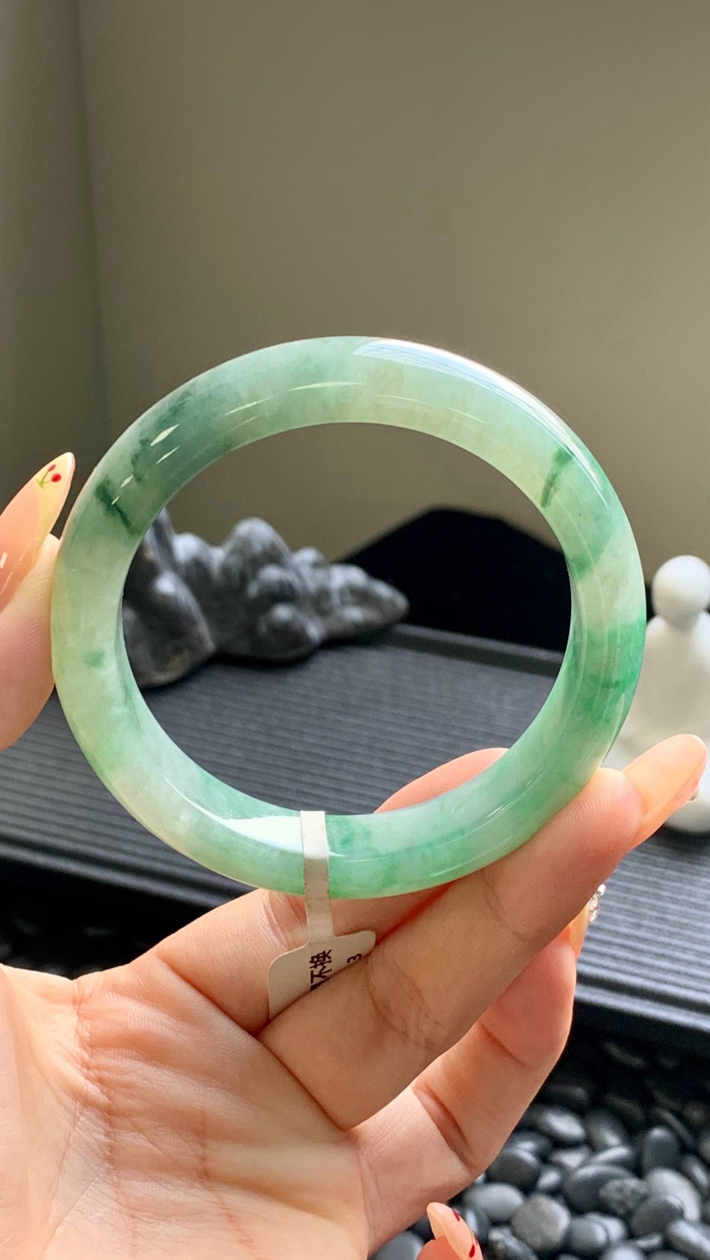 晴底飘绿花正圈成品 HYY-9607 尺寸：54.5-12-8