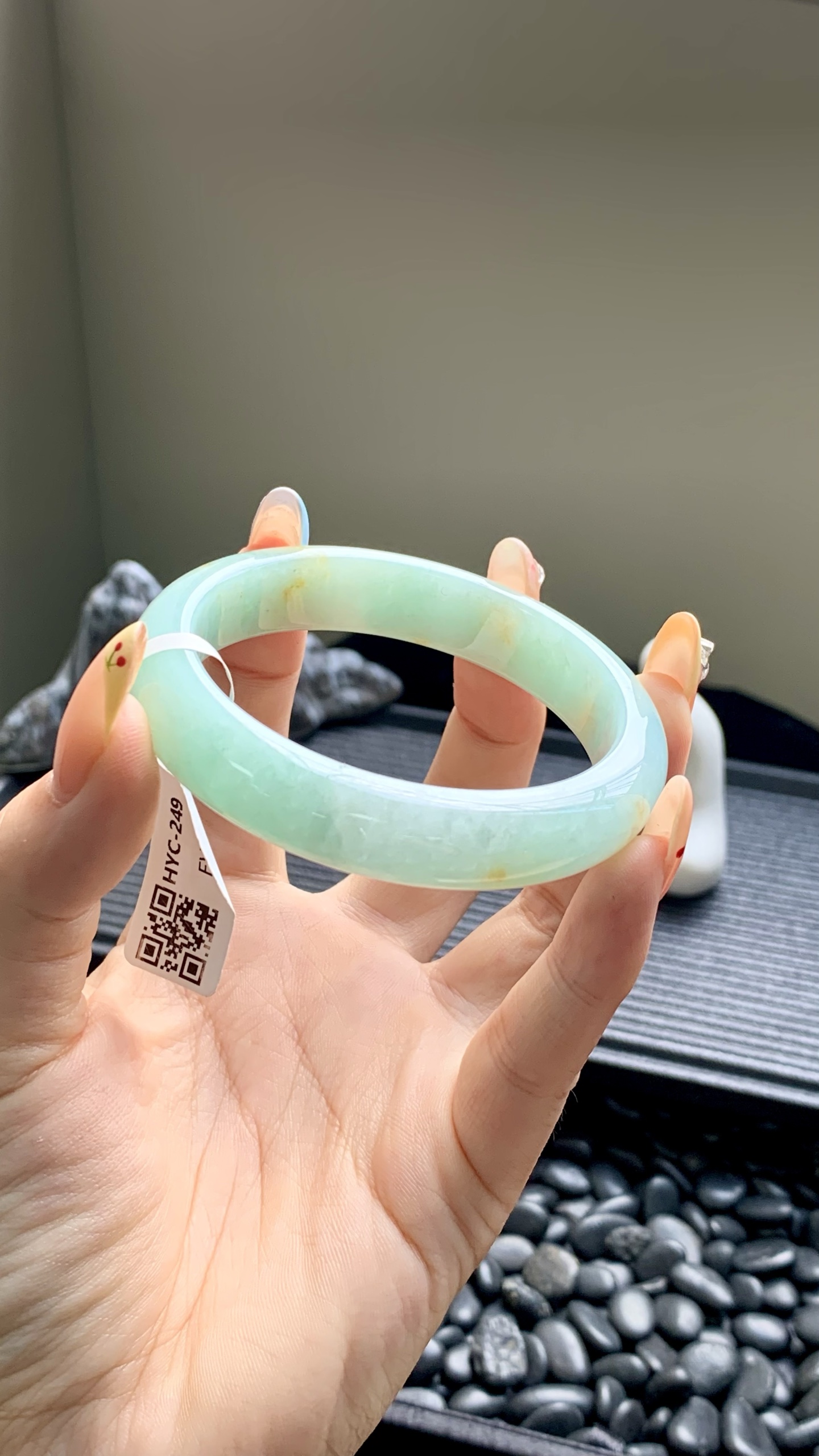 果绿洒金正圈成品 HYC-249 尺寸：54-12-7.5