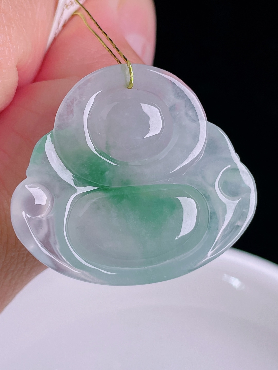 ️飘花佛公，老种起光，细底通透，尺寸：28.3/32.6/7mm0915