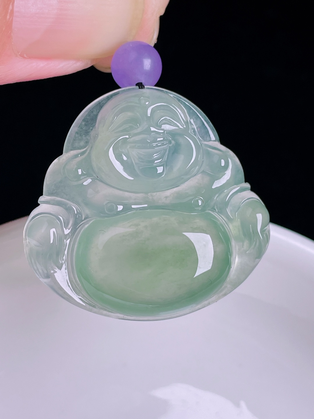 冰绿佛公，老种起光，细底通透，尺寸：28.9/30.7/6mm0915
