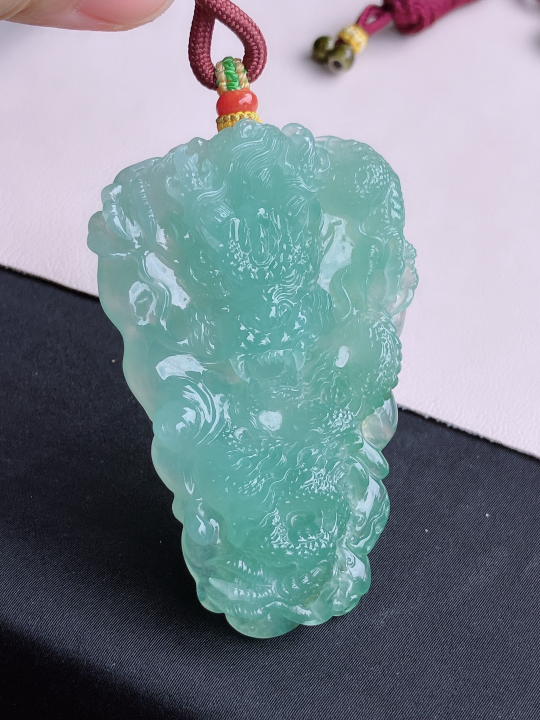 ️，绿底大龙牌，晶莹剔透，栩栩如生，尺寸72.6/48/12.6/自然光实拍