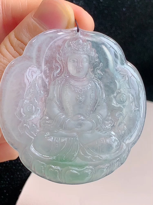 ️ 观音，无裂，尺寸57.7-57.5-5.7mm，包A附证书