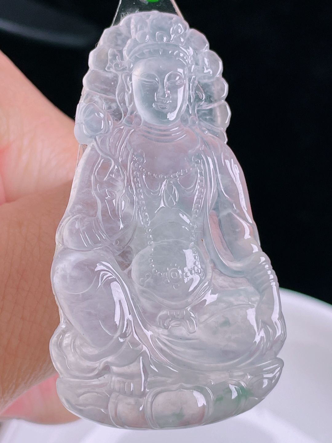 ️度母，老种起光，细底通透，尺寸：53.3/30.8/5mm0915