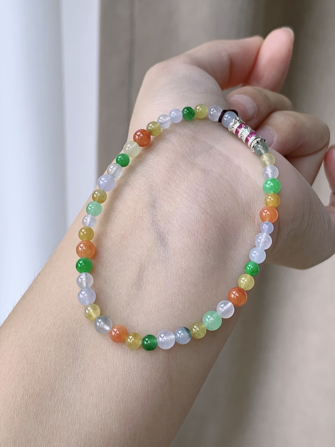 【珠子】冰多宝手串圆珠珠子手串 【说明】缅甸 性比高 【尺寸】4.7mm 【重量】6.8克