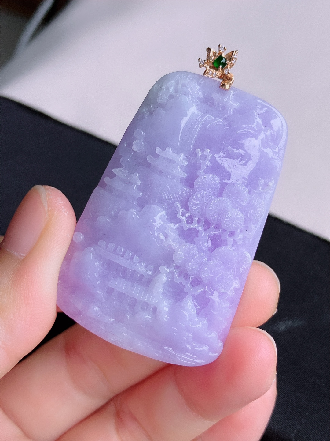 ️，粉紫山水牌，意境美，尺寸52/34.6/11.6/自然光实拍