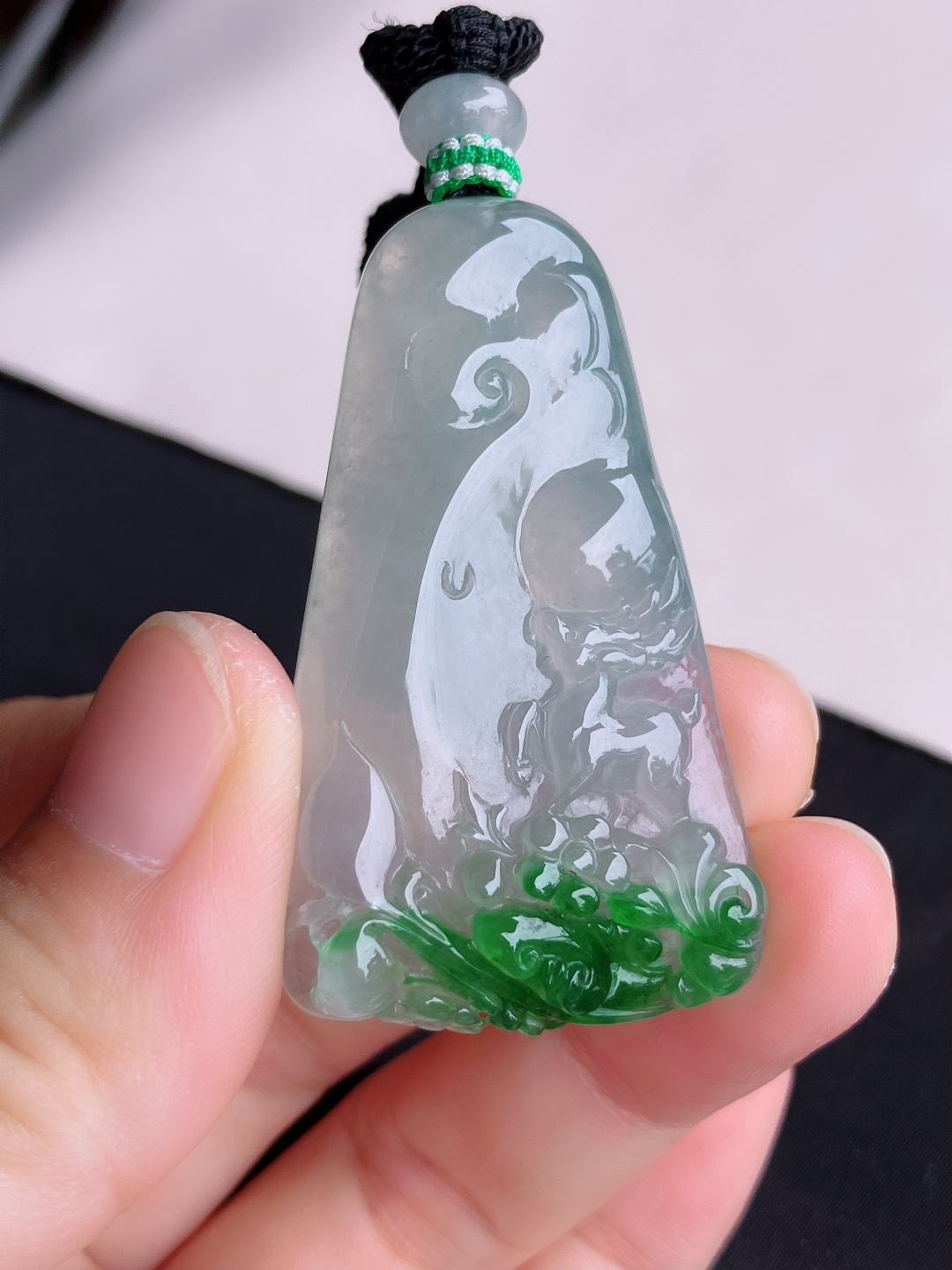 ️，冰飘绿一路平安，晶莹剔透，花色清爽，尺寸49/28.8/7.3/自然光实拍