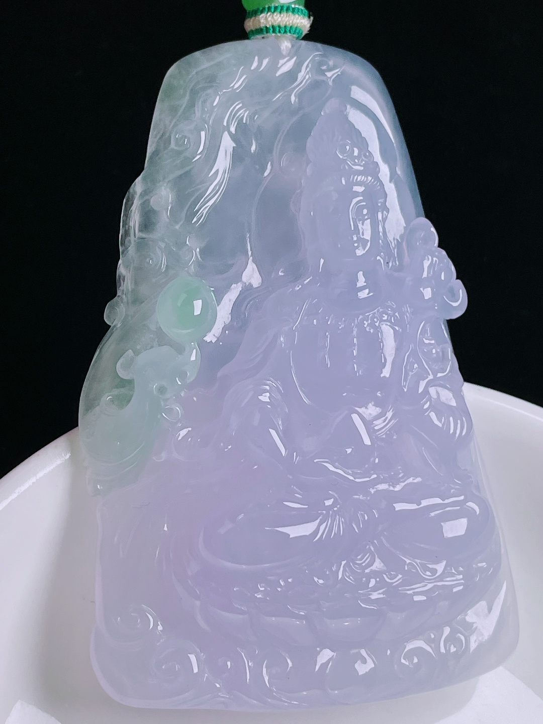 ️观音，老种起光，细底通透，尺寸：68.8/44.8/12mm0915