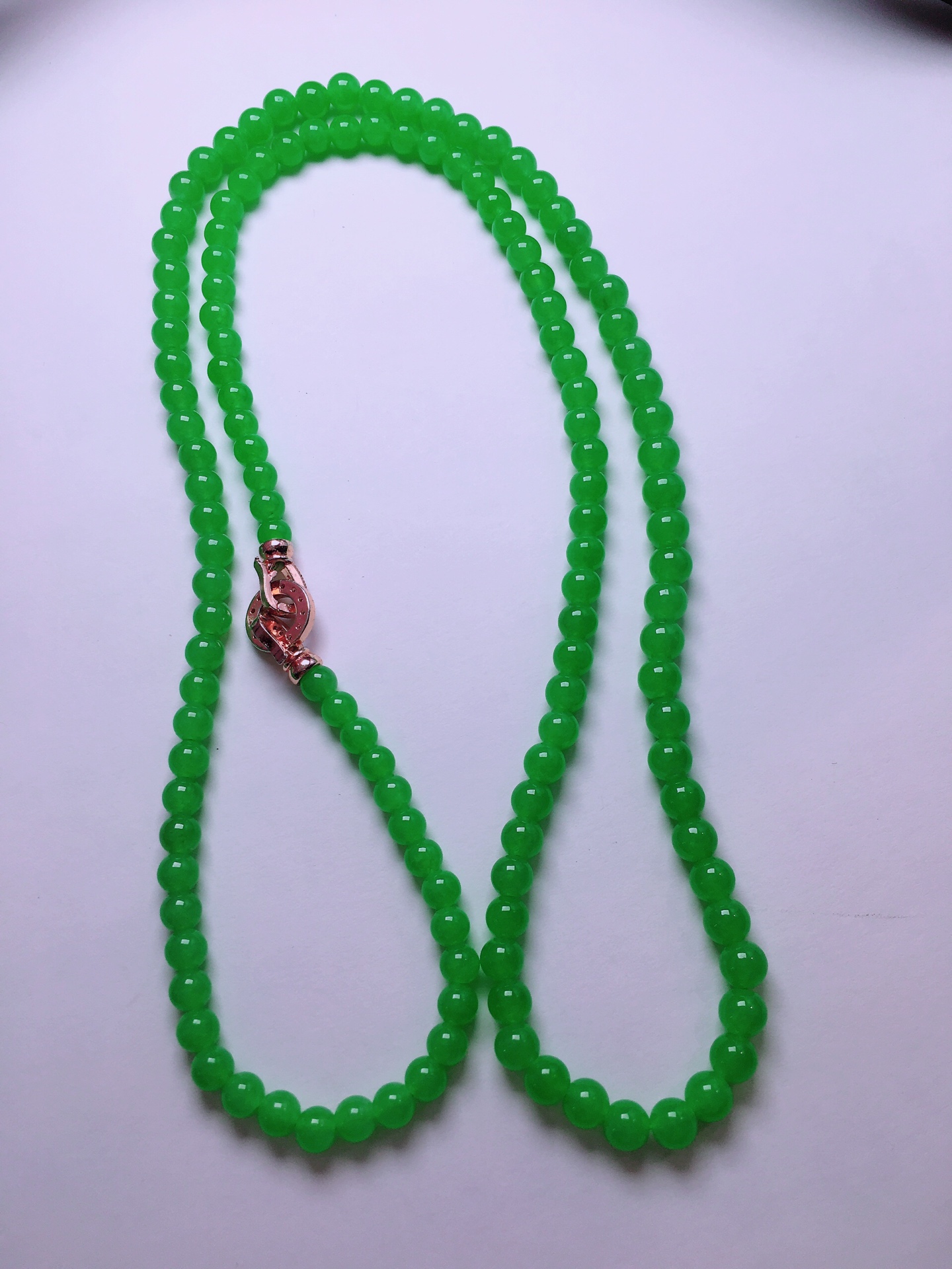 ️冰种绿珠子项链，晶莹剔透，新颖时尚，4.6-5.3