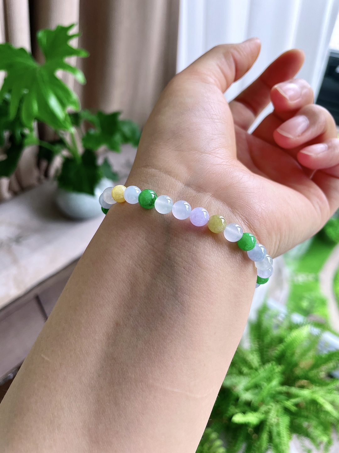 【珠子】冰多宝手链圆珠珠子手链 【说明】缅甸 性比高 【尺寸】6mm 【重量】12.4克