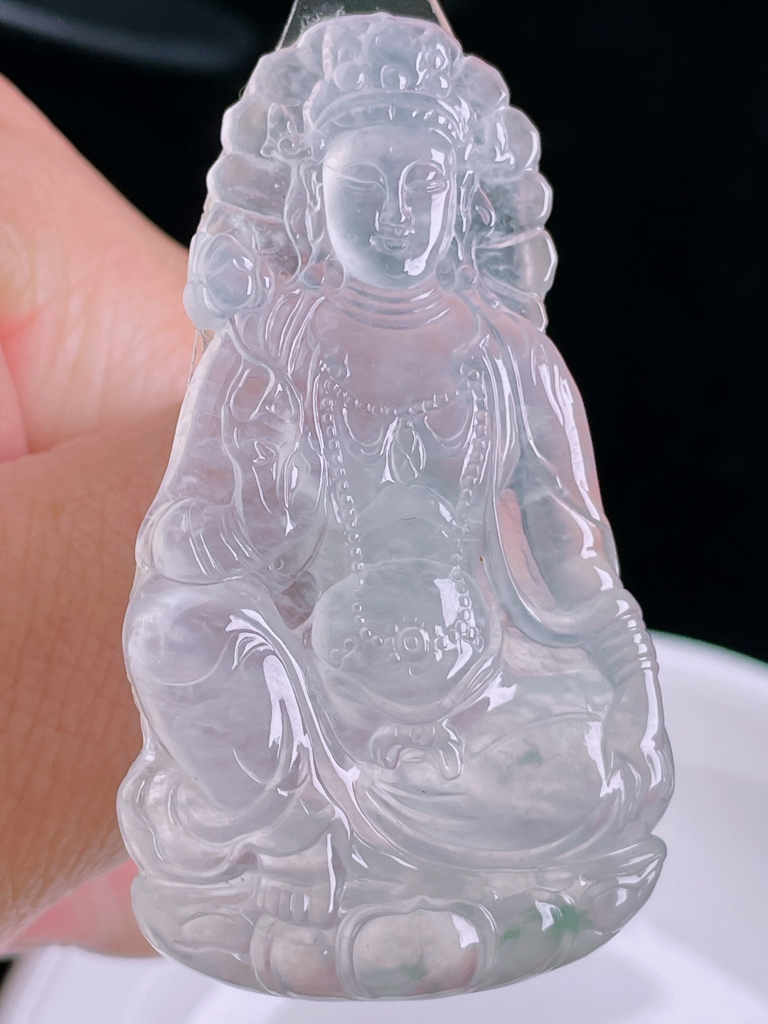 ️度母，老种起光，细底通透，尺寸：53.3/30.8/5mm0915