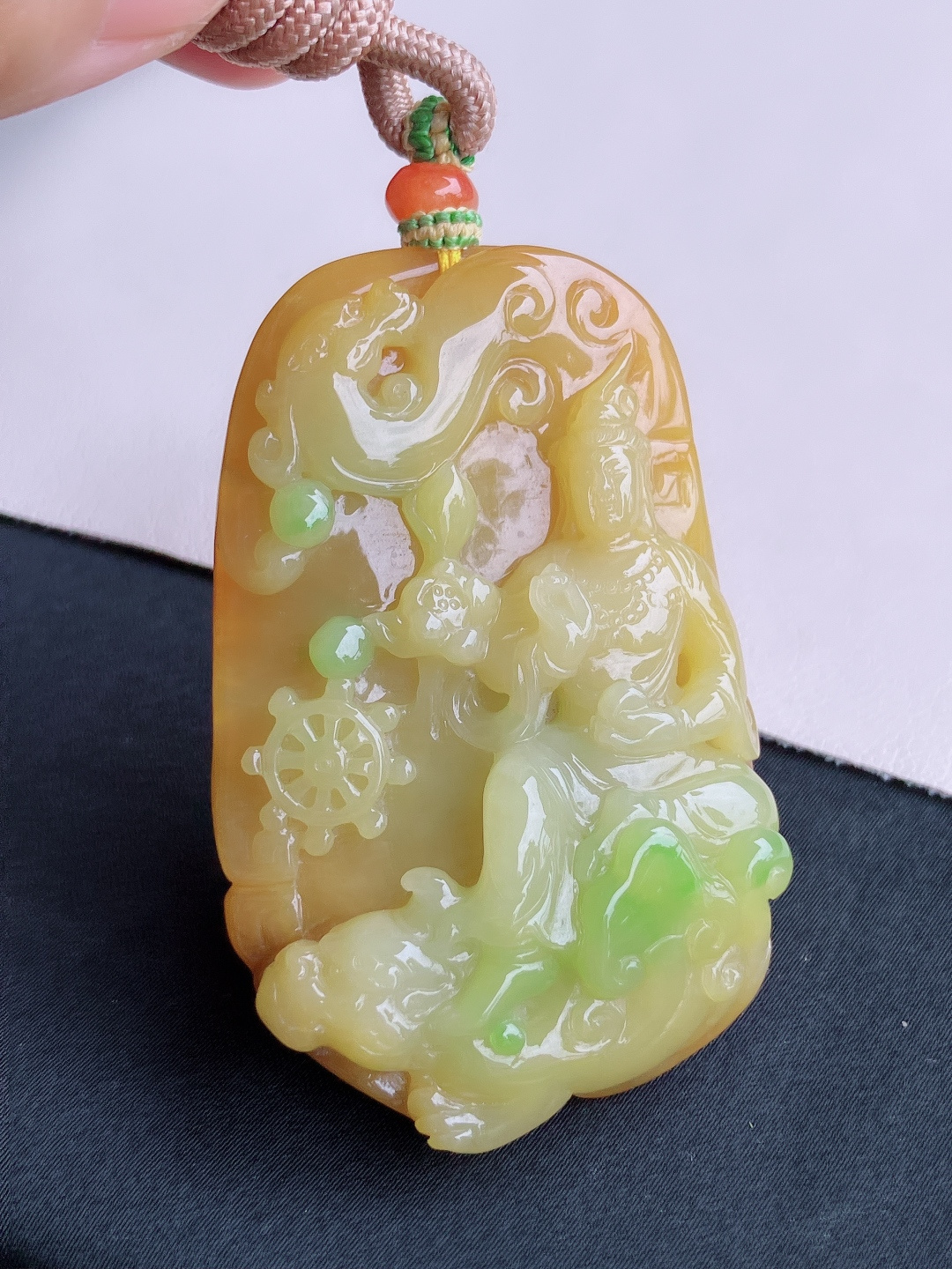 ️，双彩观音，饱满大气，尺寸69.6/41/16.5/自然光实拍