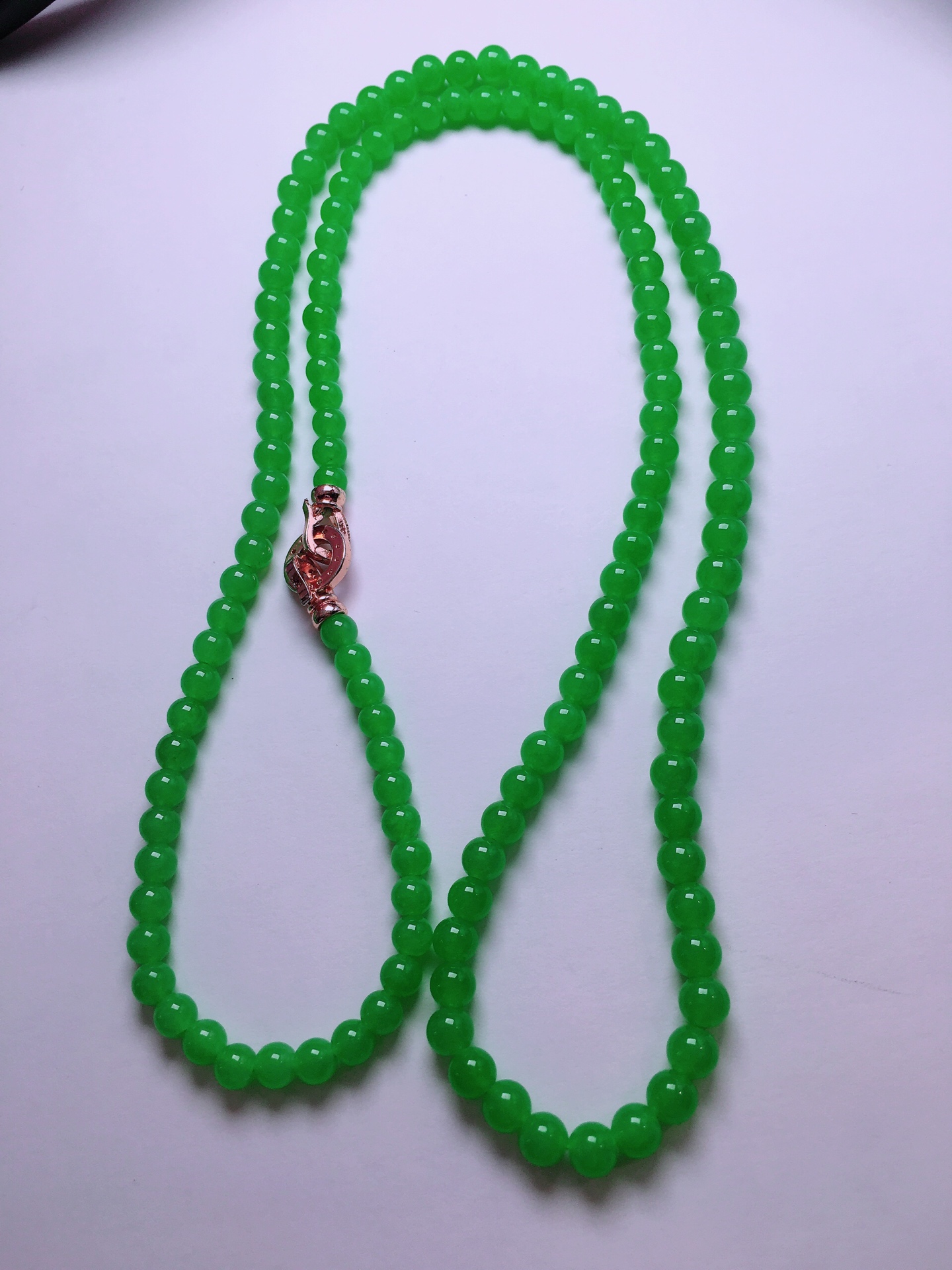 ️冰种绿珠子项链，晶莹剔透，新颖时尚，4.6-5.3
