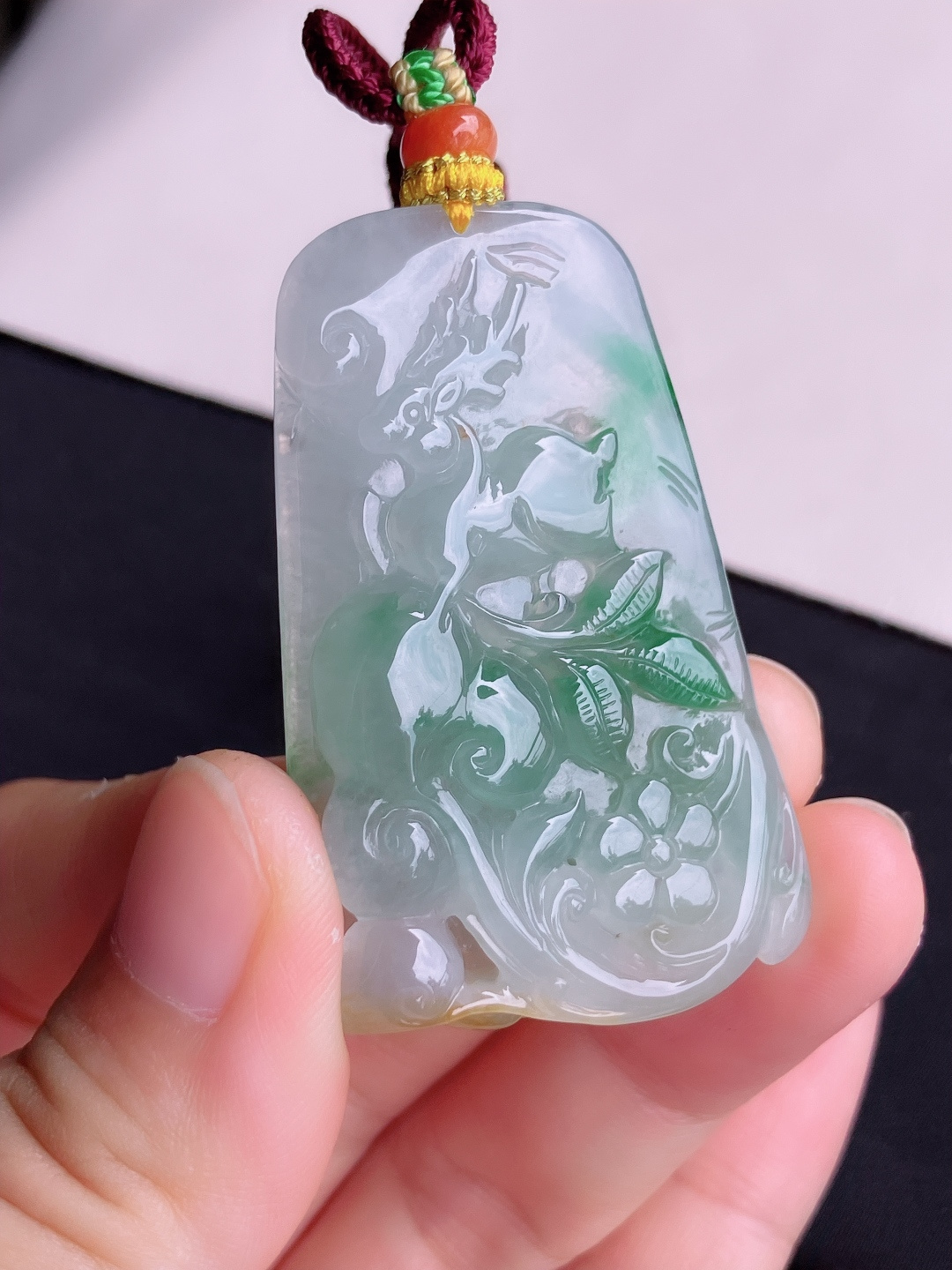 ️，冰种飘花一路平安，晶莹剔透，尺寸51/32.2/9.3/自然光实拍