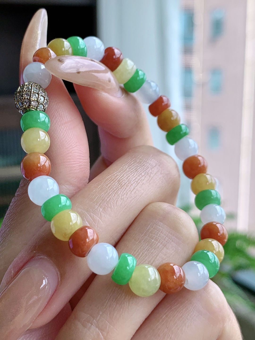 【珠子】🫧糯冰多宝手串算盘珠手串 【说明】缅甸 性比高 【尺寸】6.5mm 【重量】14.5克