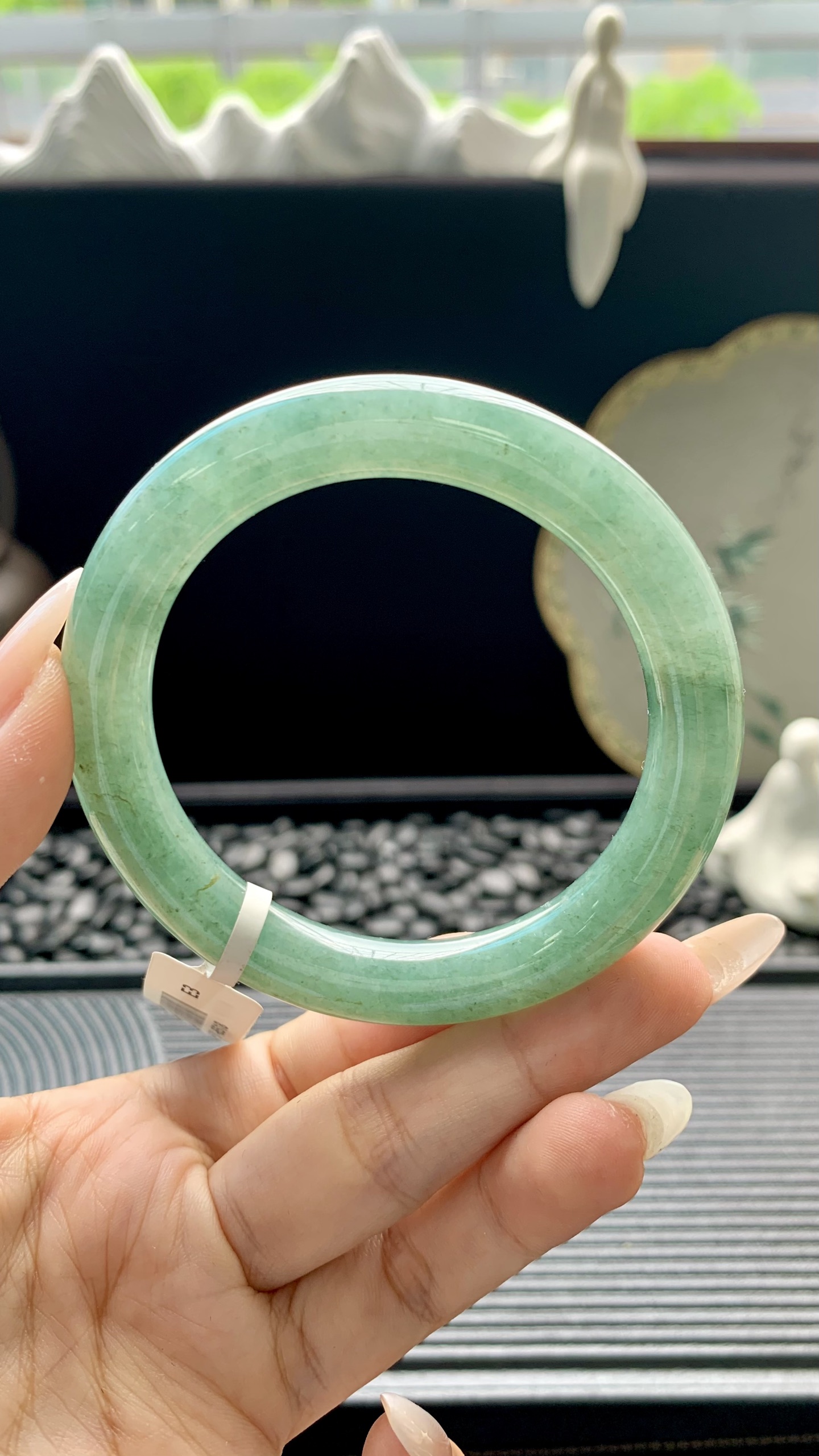 油青飘花圆条手镯成品 HY-6518 尺寸：55-10-10