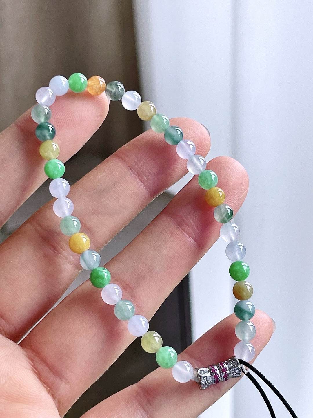 【珠子】冰多宝手链圆珠珠子手链 【说明】缅甸 性比高 【尺寸】5mm 【重量】8.8克