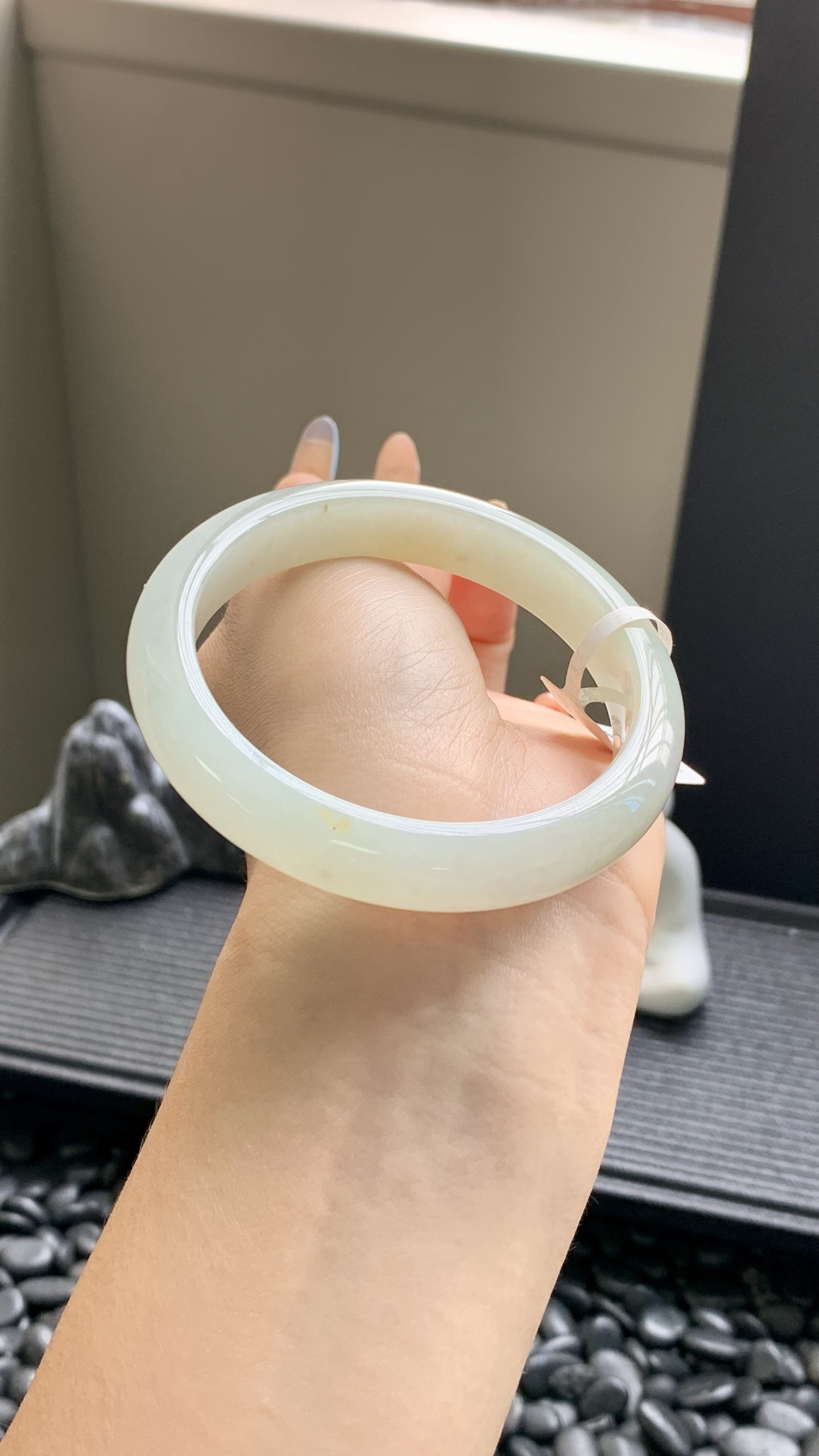 冰晴黄翡正圈手镯成品 HYY-9802 尺寸：56.5-11-7.5