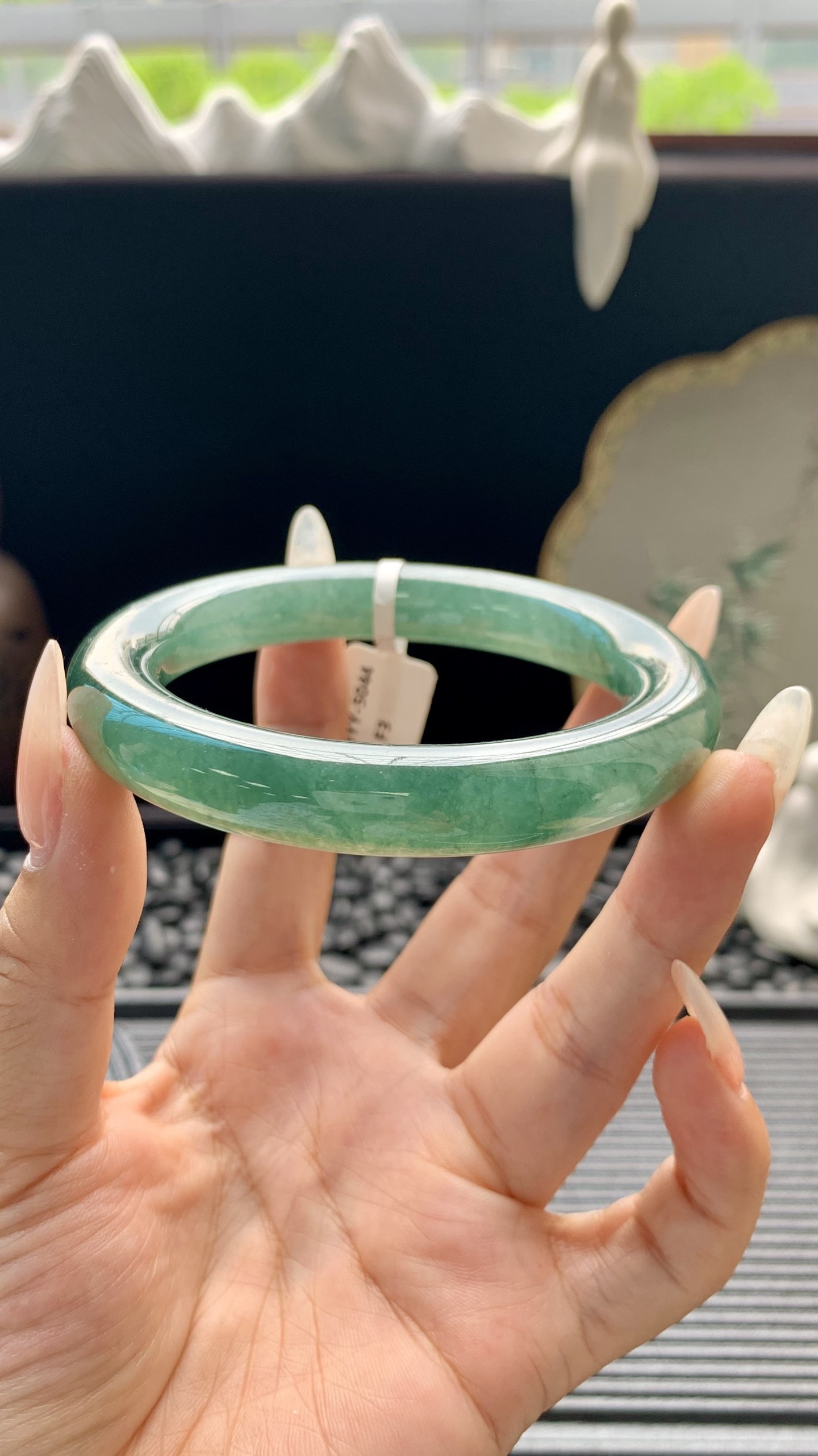油青飘花圆条手镯成品 HY-5334 尺寸：57-11-11