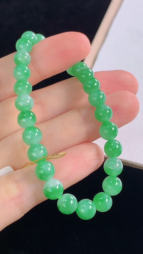 ️冰绿手链，尺寸:6.5-6.5mm 13