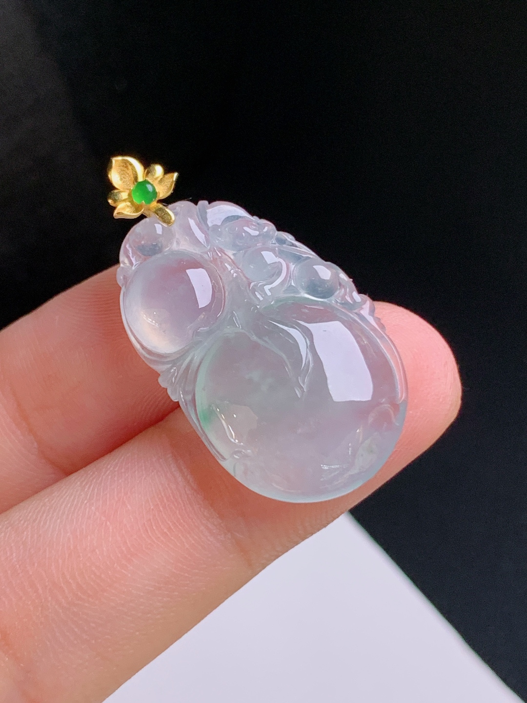 ️ 冰种猴子吊坠，胶感十足，饱满立体，福禄双全，裸石26.7-17.2-5.532.9，53091