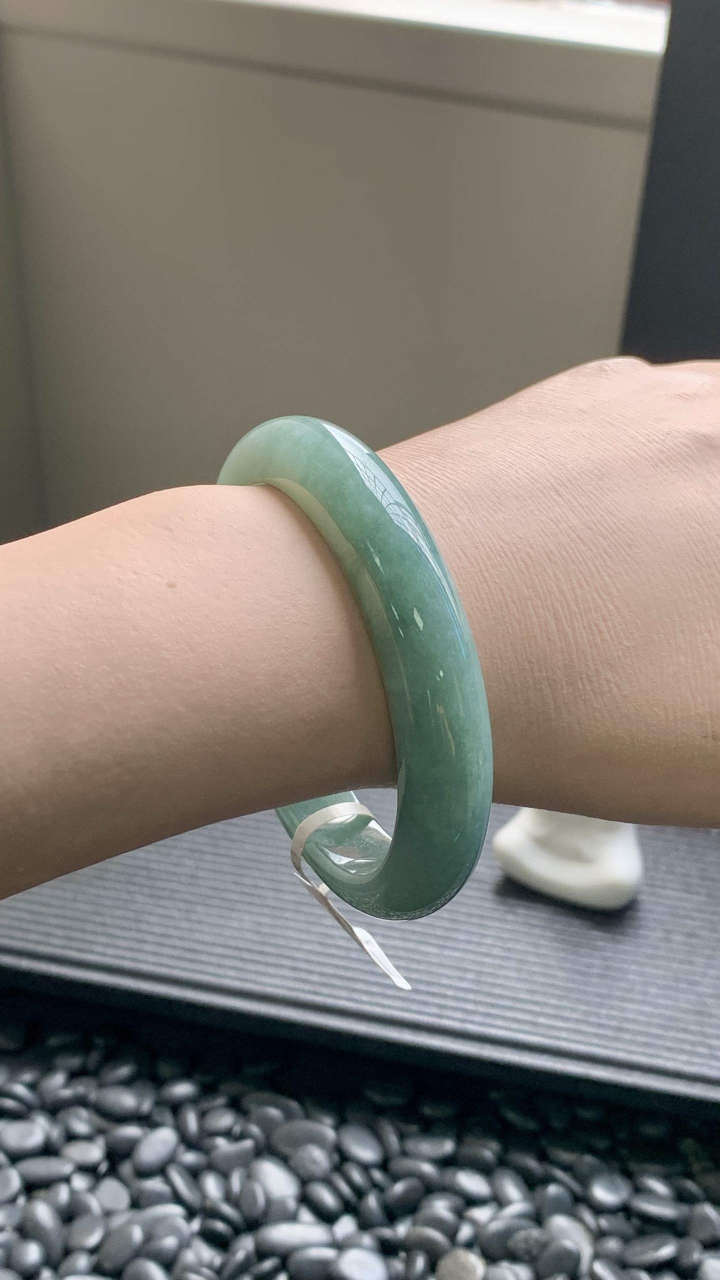 湖水绿正圈手镯成品 HYC-111 尺寸：57-12.5-8