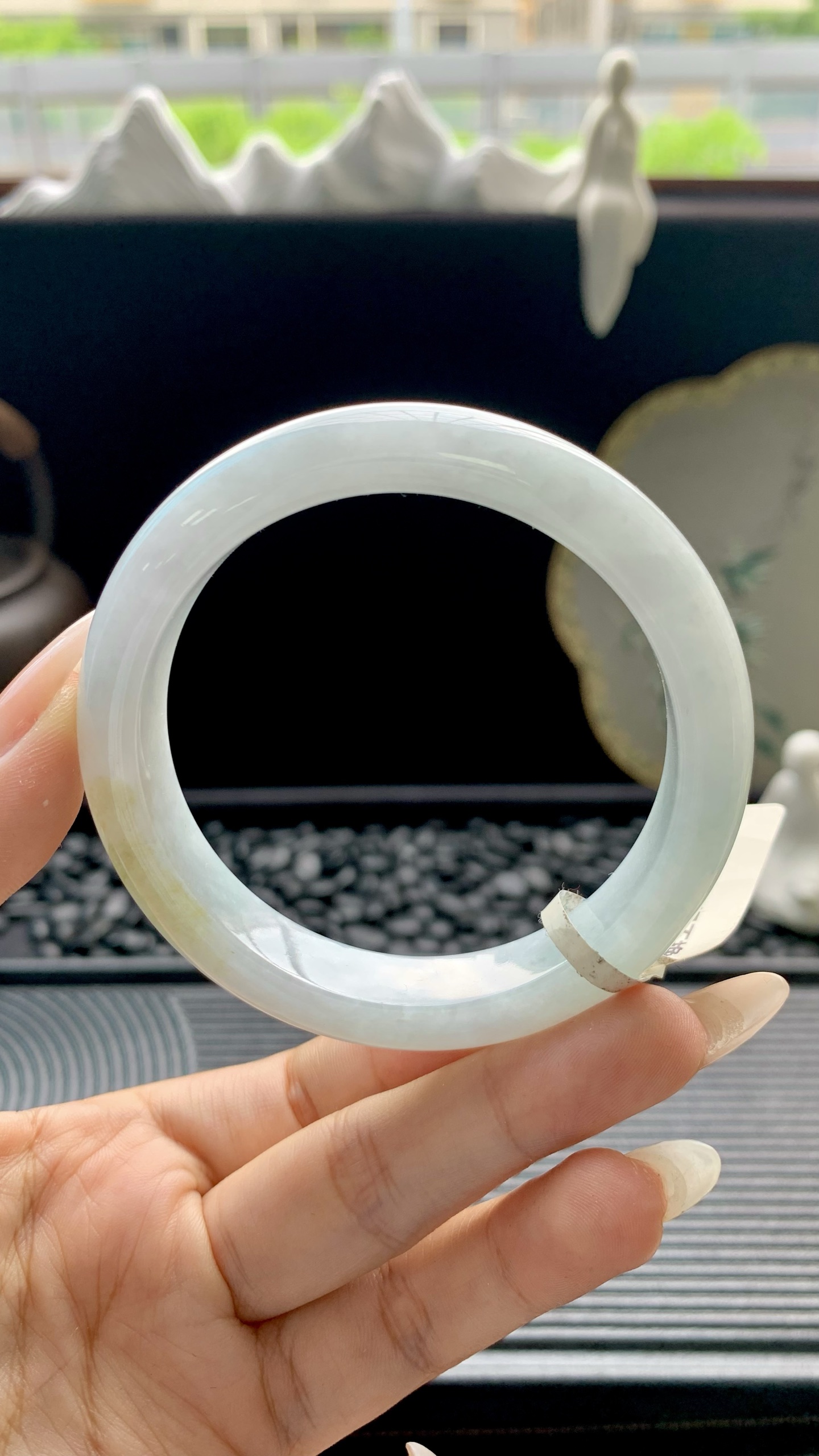 黄加绿正圈手镯成品 HYY-7116 尺寸：56-12-8