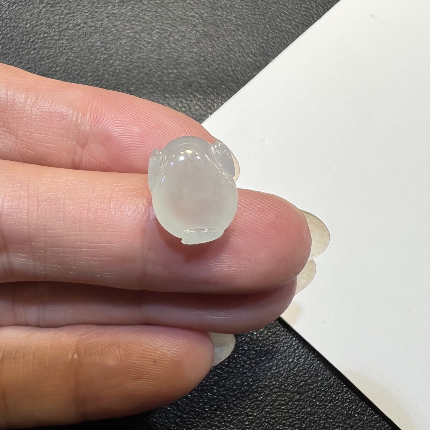 ️冰种淡绿底翡翠三脚金蟾裸石天然缅甸A货独角兽小精品