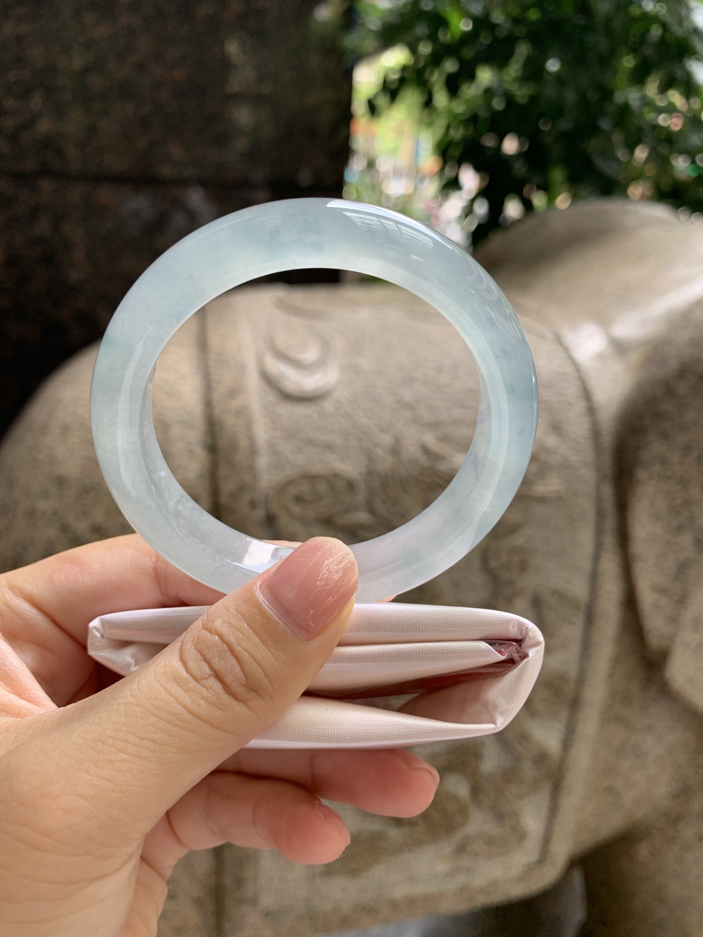 冰种飘花正圈 53.5-11.8-8.5 0916-N1593 打灯冰晶纹