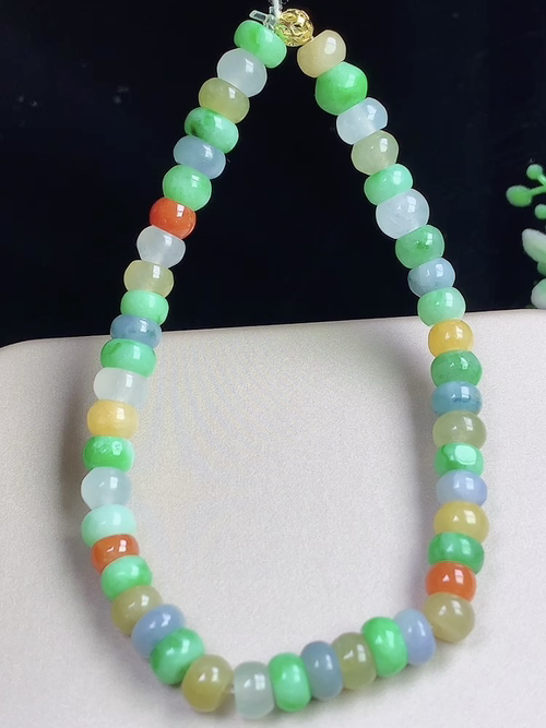 多彩算盘珠手串，尺寸6.0-3.8mm，j16jt08