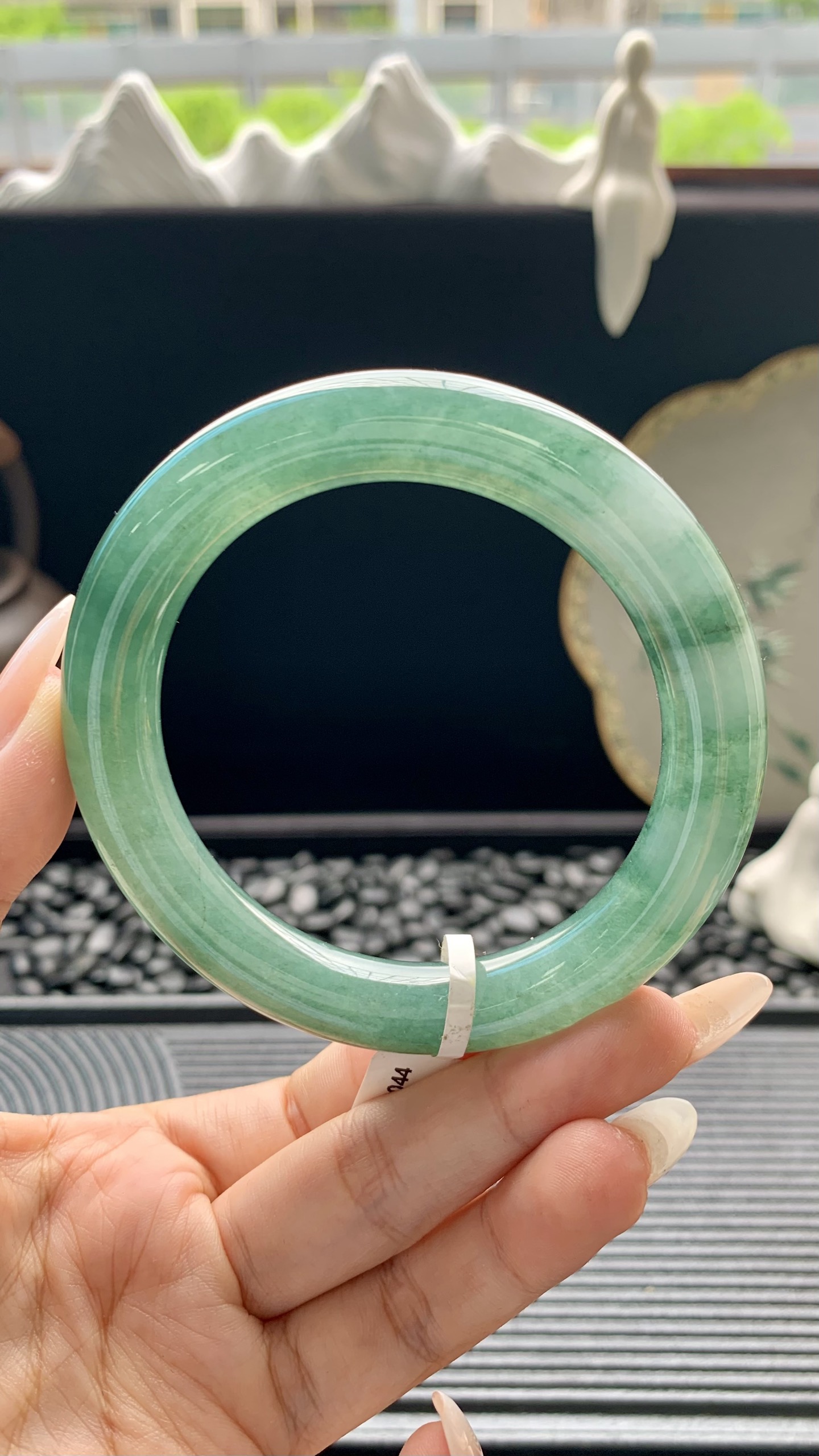 油青飘花圆条手镯成品 HY-5334 尺寸：57-11-11