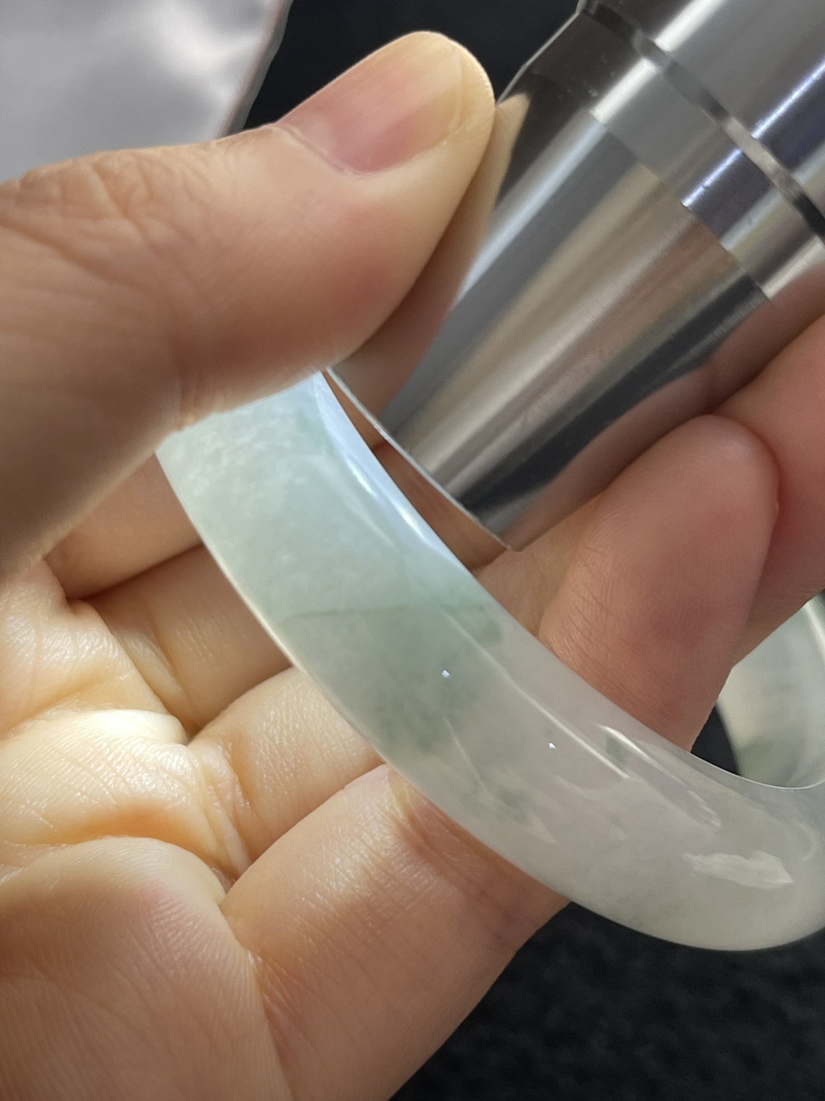 圈口51.7，冰种飘花翡翠正圈手镯9.17