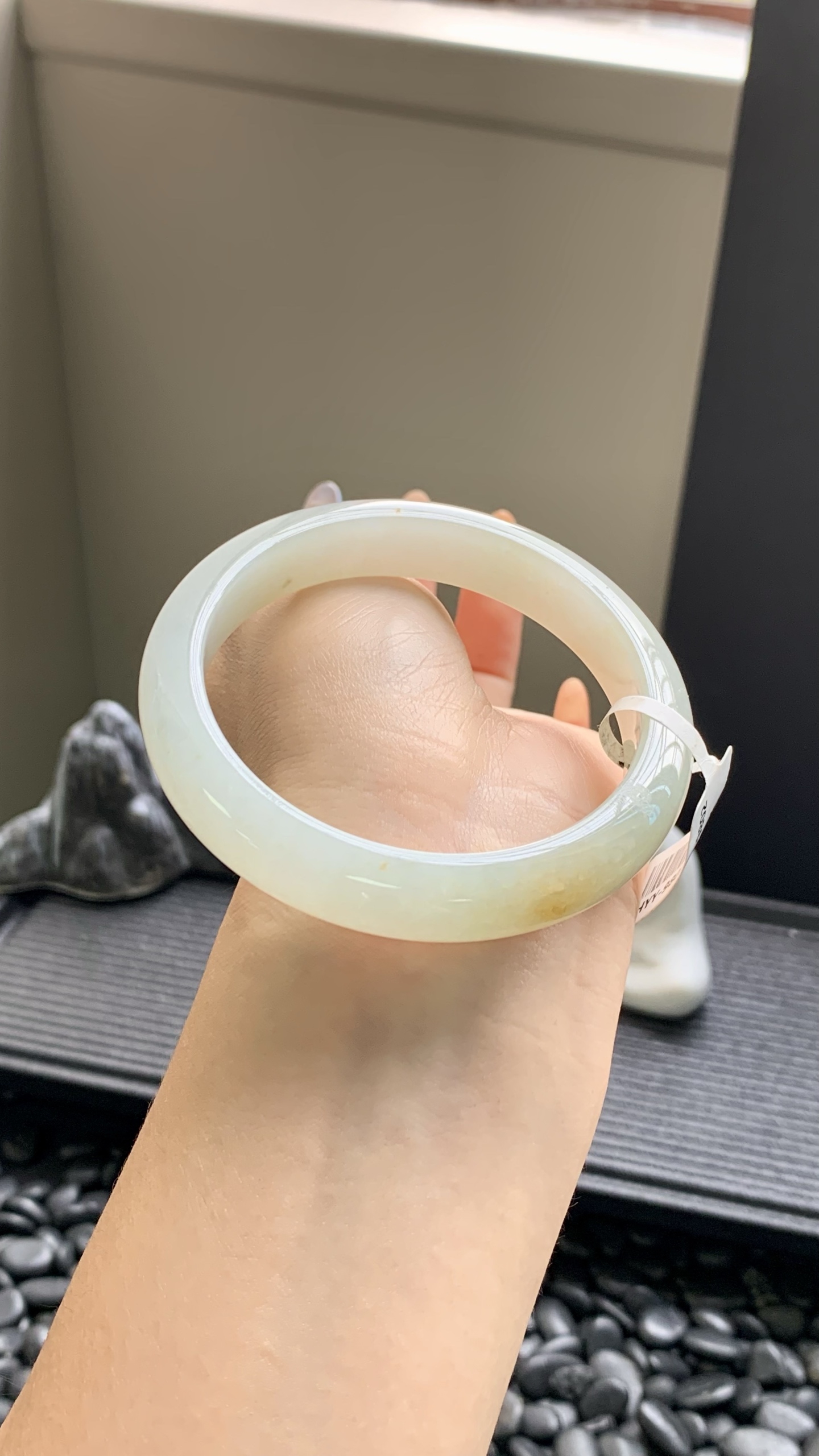 冰晴黄翡正圈手镯成品 HYY-9802 尺寸：56.5-11-7.5