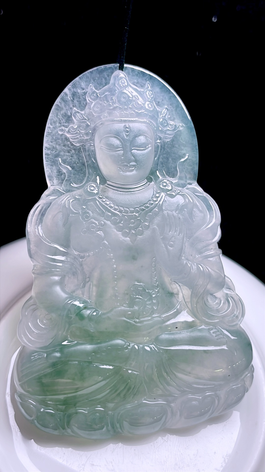 ️ 冰种飘花度母 飘花灵动，种老起胶 尺寸：68.4/45/5.5