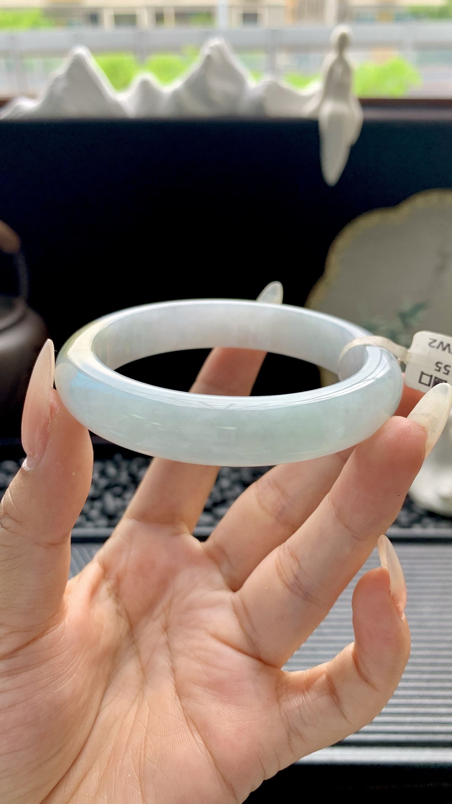 黄加绿正圈手镯成品 HYY-7116 尺寸：56-12-8