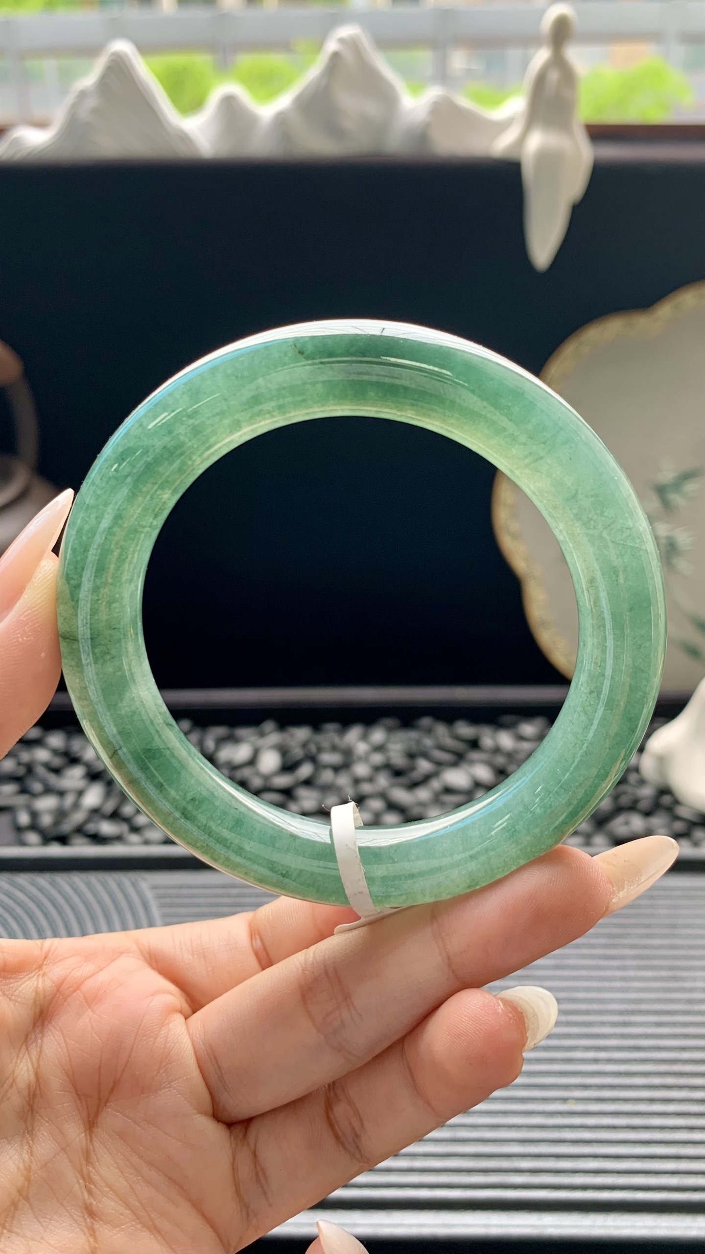 油青飘花圆条手镯成品 HY-5334 尺寸：57-11-11