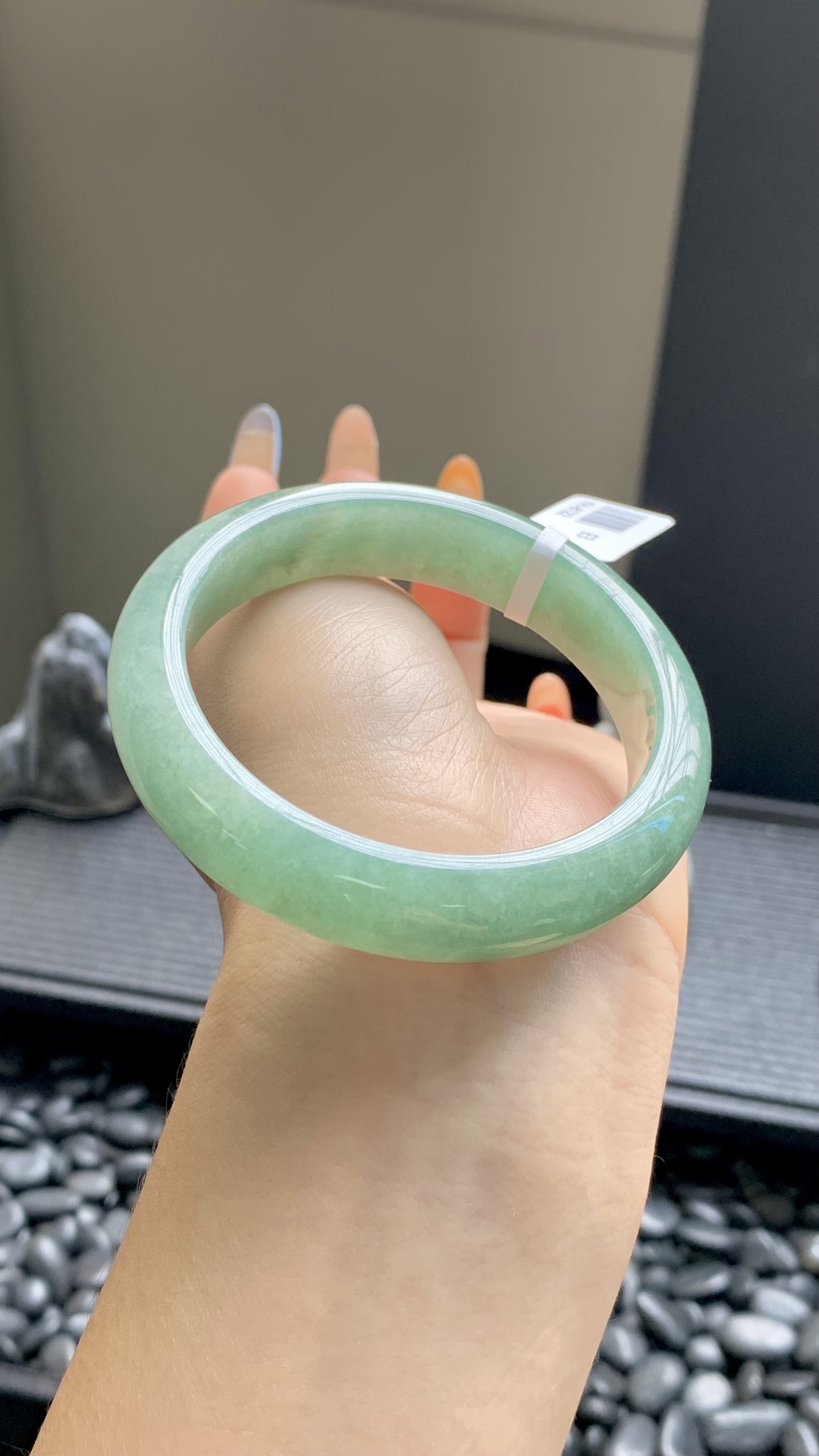 湖水绿正圈手镯成品 YH-8122 尺寸：53-12.5-8