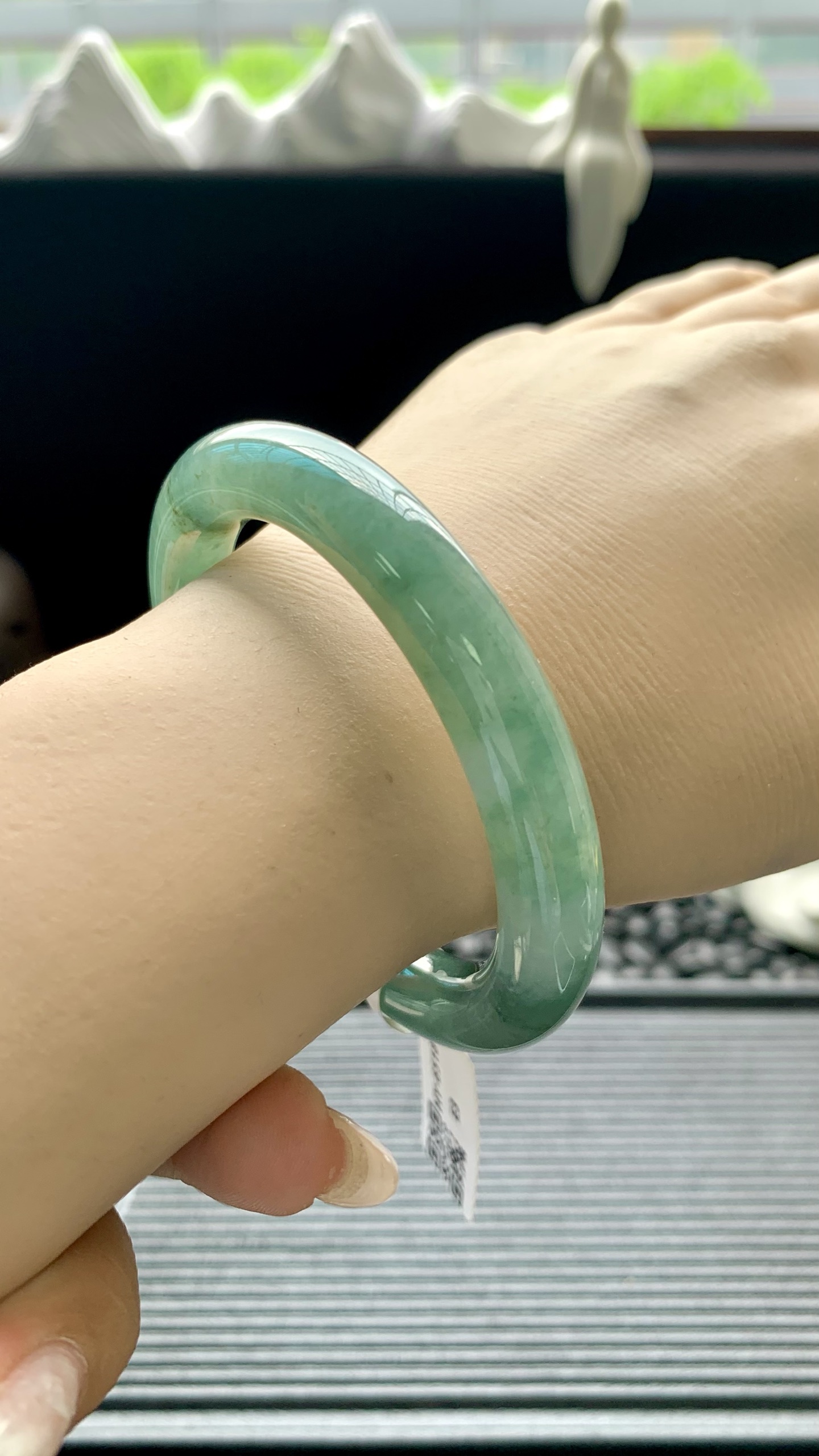 油青飘花圆条手镯成品 HY-6518 尺寸：55-10-10