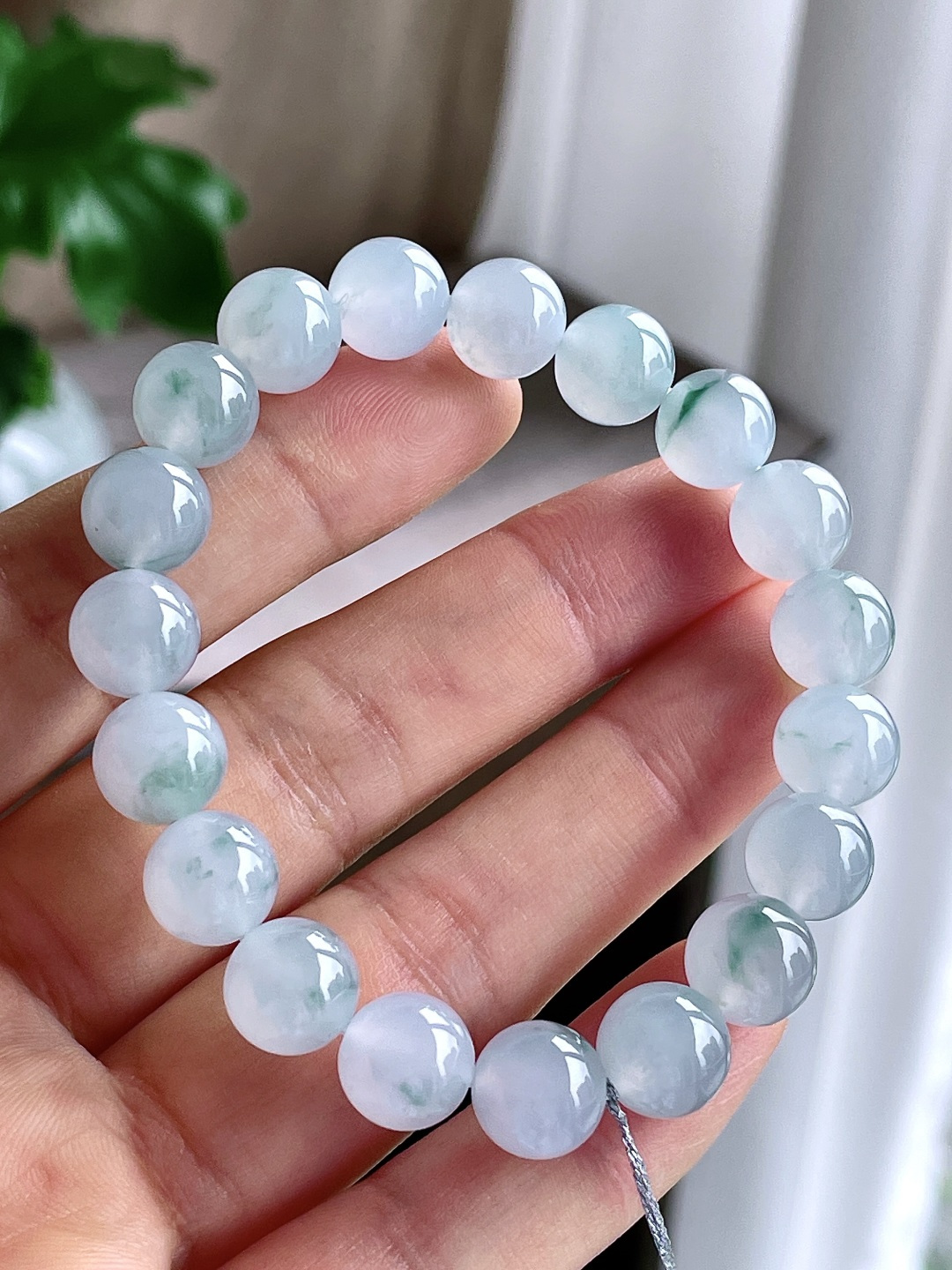 珠子 冰种飘花手链圆珠珠子手链 缅甸 性比高 尺寸9.8mm 重量32.3克