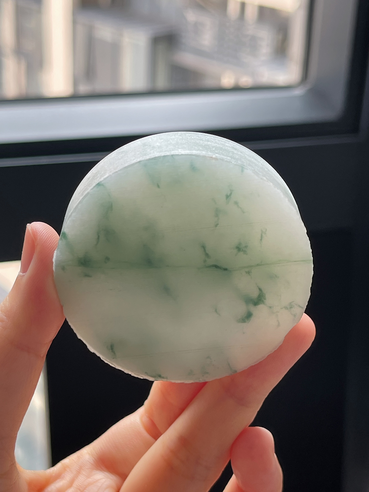 翡翠冰糯种飘花镯心
