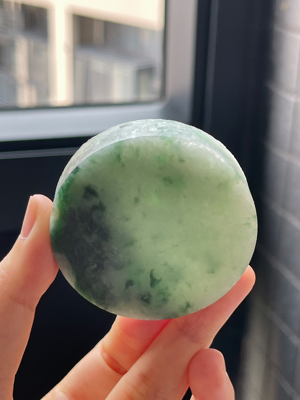 翡翠糯化飘花镯心