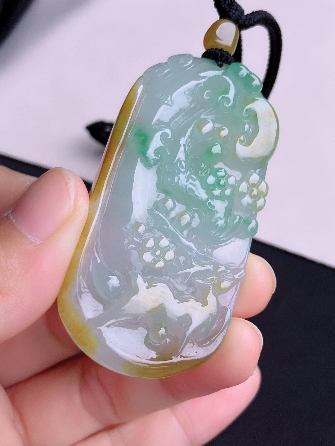 ️，三彩一路平安，晶莹剔透，尺寸63/32.6/7/自然光实拍
