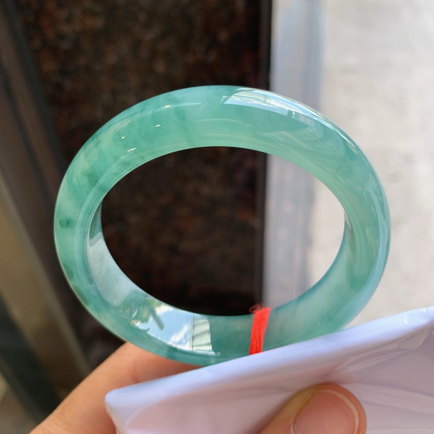 正圈冰蓝水飘花 微微棉 尺寸：52.6/13/8.1 冰润