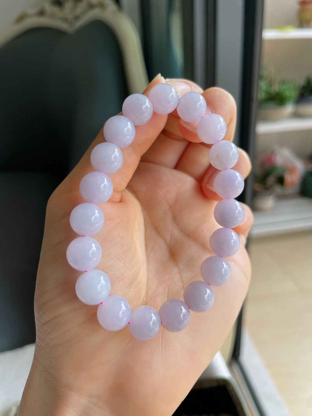 ️，缅甸天然翡翠A货，冰种手链，尺寸：9.8mm。【编4655】