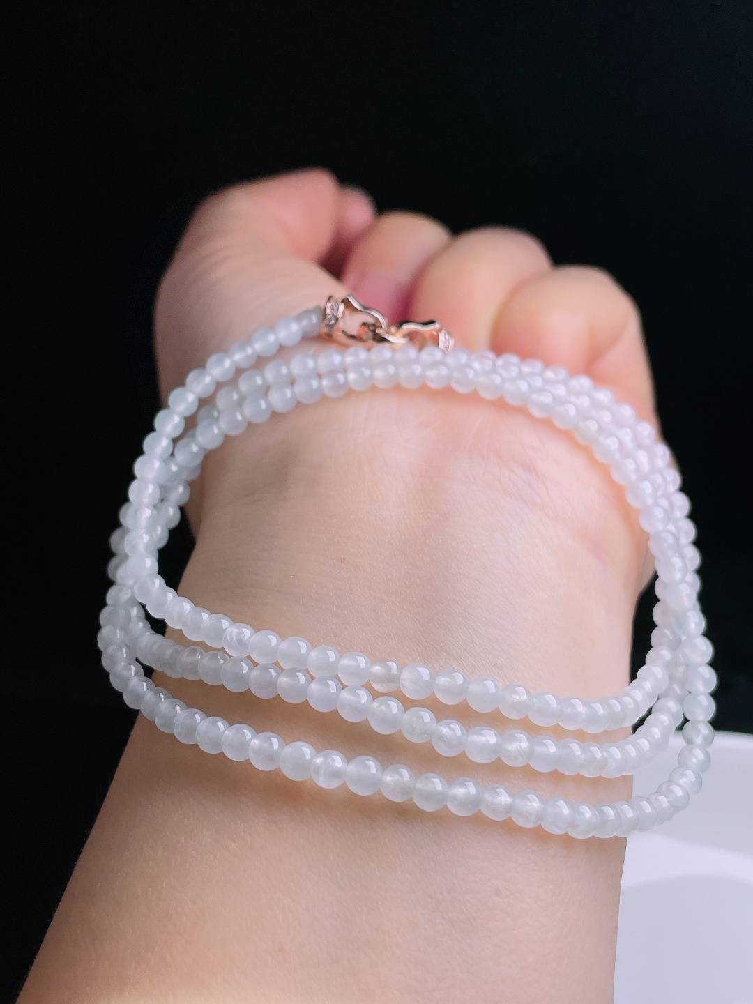 白冰项链，老种起光，细底通透，尺寸：3.7mm0917