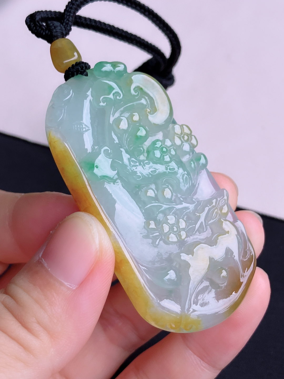️，三彩一路平安，晶莹剔透，尺寸63/32.6/7/自然光实拍