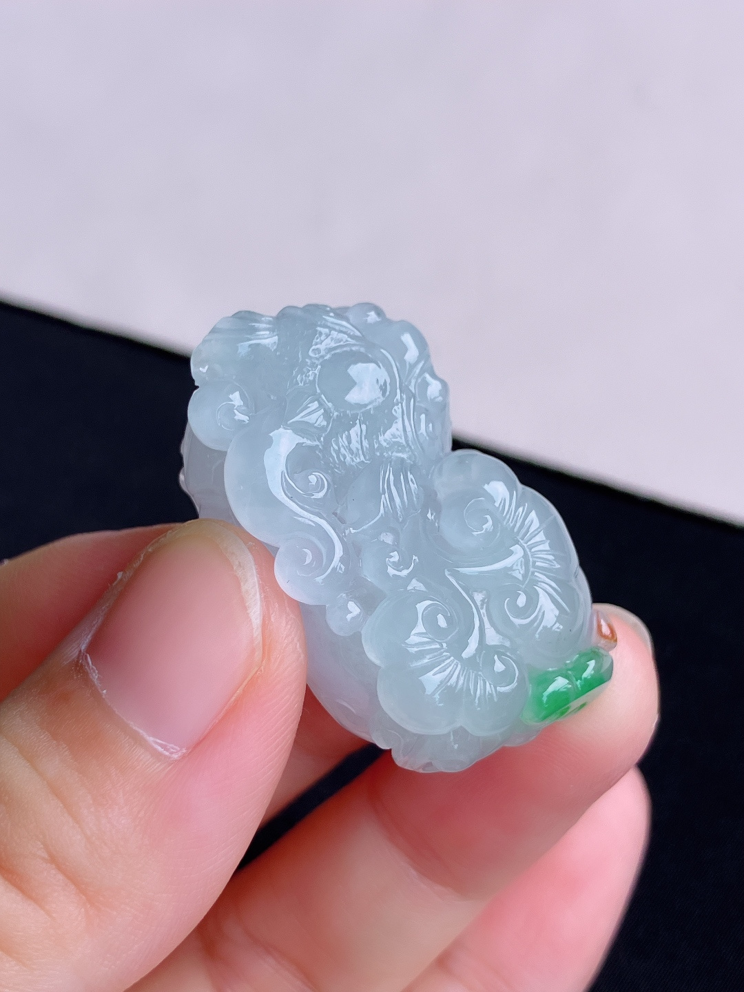 ️，冰飘绿貔貅，晶莹剔透，尺寸35.8/20.6/13/自然光实拍