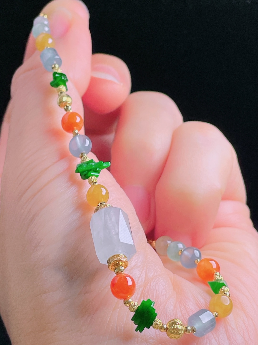 ️冰种手链，18k镶嵌，老种起光，细底通透，尺寸：12.7/8.9mm0917