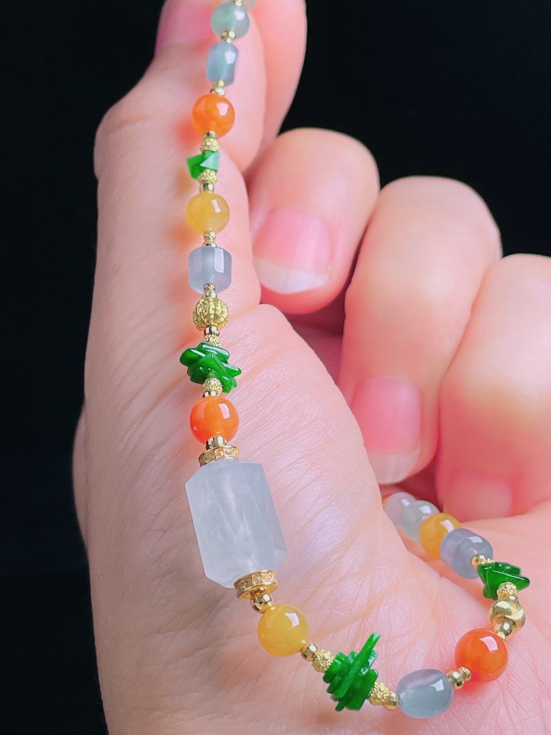 ️冰种手链，18k镶嵌，老种起光，细底通透，尺寸：12.7/8.9mm0917